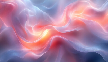 Obraz premium Swirling abstract pattern in soft, ethereal backdrop, illuminated by gentle sunlight creating a luminous effect, showcasing fluidity and tranquility. Suitable for digital art, design backgrounds,...
