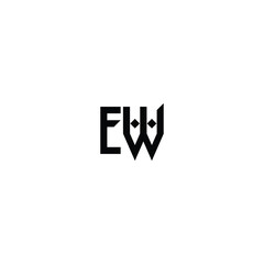 Obraz premium EW monogram logo design letter text name symbol monochrome logotype alphabet character simple logo