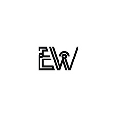 Obraz premium EW monogram logo design letter text name symbol monochrome logotype alphabet character simple logo