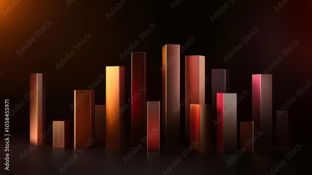 Poster modern abstract composition of colorful vertical bars