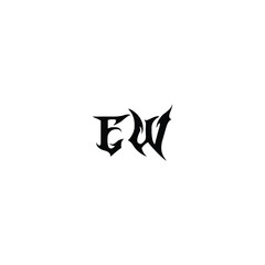 Fototapeta premium EW monogram logo design letter text name symbol monochrome logotype alphabet character simple logo