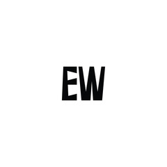 Fototapeta premium EW monogram logo design letter text name symbol monochrome logotype alphabet character simple logo