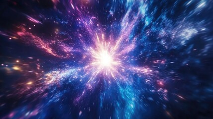 Colorful Burst of Cosmic Energy in Space