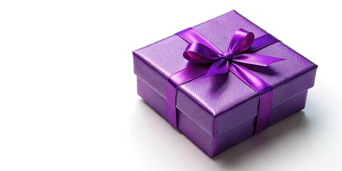 Obraz premium Isometric present box in purple color for Christmas