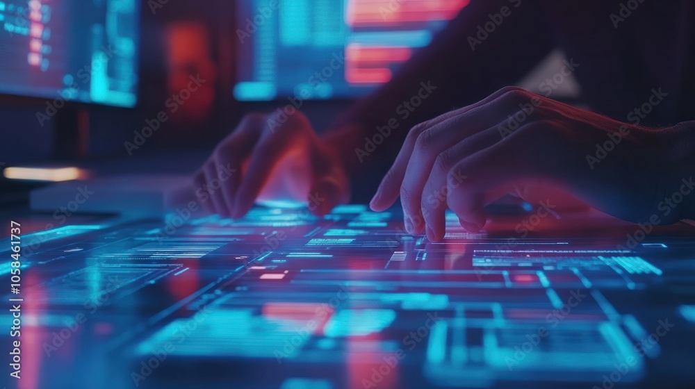 Poster close up ux developer and ui designer brainstorming about mobile app interface wireframe design on t