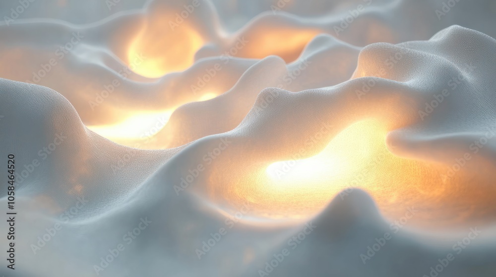 Poster elegant abstract white background with subtle flowing texture and glowing design element