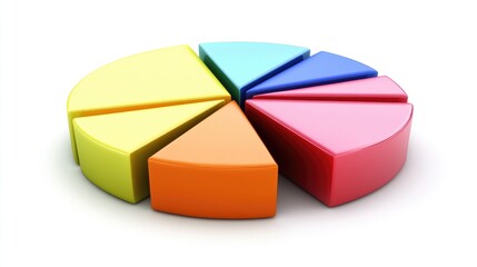 Obraz premium Colorful Pie Chart Representation of Data Analysis