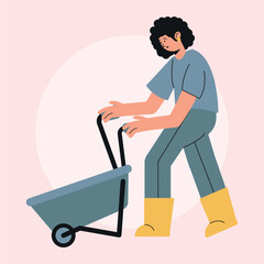 Flat Vector Farmer Illustration