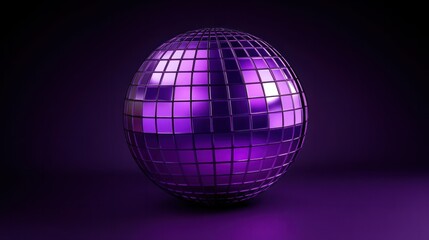 Obraz premium Glossy disco ball nightclub sphere purple.
