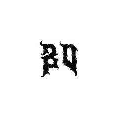 BO monogram logo design letter text name symbol monochrome logotype alphabet character simple logo