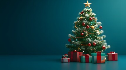Christmas Tree with Decorations And Gift 