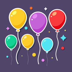 colorful balloons on white background