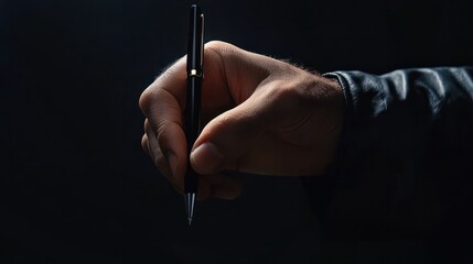 Male hand writing a Thank you sign
