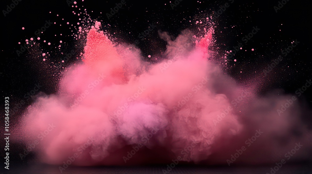 Aufkleber A vibrant explosion of colored powder creating a dynamic cloud effect.