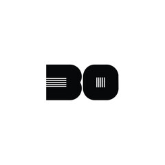 BO monogram logo design letter text name symbol monochrome logotype alphabet character simple logo