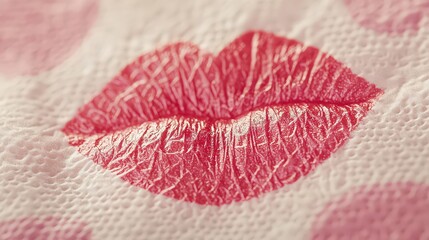 Kiss. Kiss Mark. A lipstick kiss mark on a napkin.