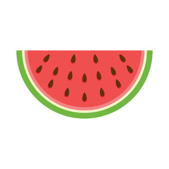 Watermelon icon in flat style. Fresh sweet and healthy fruit vector illustration on isolated background. Summer food sign business concept.