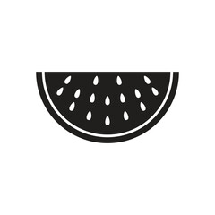 Watermelon icon in flat style. Fresh sweet and healthy fruit vector illustration on isolated background. Summer food sign business concept.