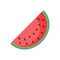Watermelon icon in flat style. Fresh sweet and healthy fruit vector illustration on isolated background. Summer food sign business concept.