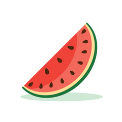 Watermelon icon in flat style. Fresh sweet and healthy fruit vector illustration on isolated background. Summer food sign business concept.
