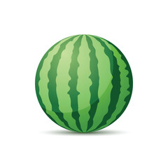 Watermelon icon in flat style. Fresh sweet and healthy fruit vector illustration on isolated background. Summer food sign business concept.