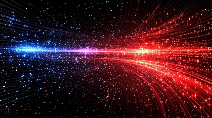 Naklejka premium Abstract Red Blue Light Streaks Background Light Gradient Background with Room for Typography