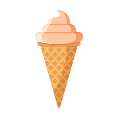 Ice cream icon in flat style. Tasty dessert vector illustration on isolated background. Sweet eating sign business concept.