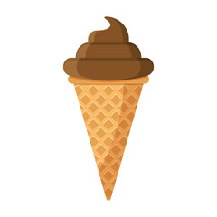 Ice cream icon in flat style. Tasty dessert vector illustration on isolated background. Sweet eating sign business concept.
