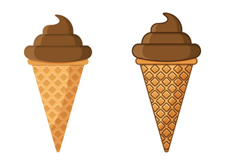 Ice cream icon in flat style. Tasty dessert vector illustration on isolated background. Sweet eating sign business concept.