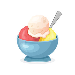 Ice cream icon in flat style. Tasty dessert vector illustration on isolated background. Sweet eating sign business concept.