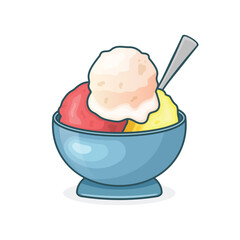 Ice cream icon in flat style. Tasty dessert vector illustration on isolated background. Sweet eating sign business concept.