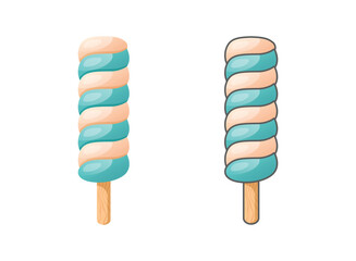 Ice cream icon in flat style. Tasty dessert vector illustration on isolated background. Sweet eating sign business concept.