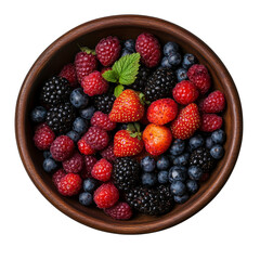 Fresh Mix berries in a bowl isolated PNG