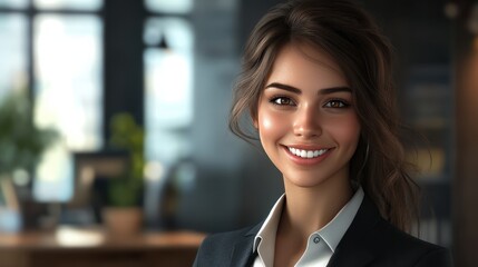 Fototapeta premium Smiling businesswoman in the office