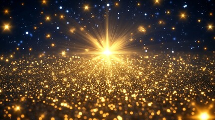 Obraz premium Golden Glitter Background for Holiday Subtle Blur Background with Space for Custom Text