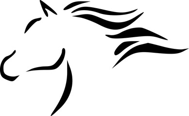  Png horse head silhouette  black animal