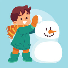 Flat Vector Snowball Illustration