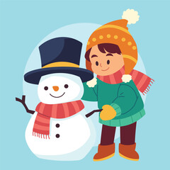 Flat Vector Snowball Illustration