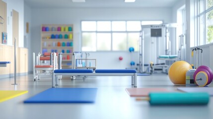 Modern Physiotherapy Room with Equipment