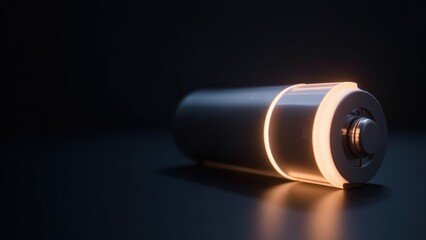 Modern Battery with Glowing Design on Dark Background