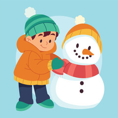 Flat Vector Snowball Illustration