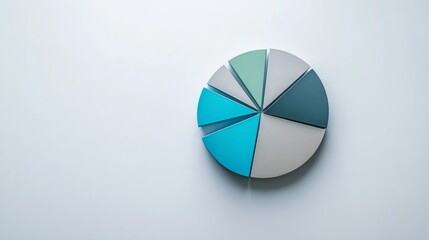 Fototapeta premium Modern Pie Chart with Blue and Gray Sections