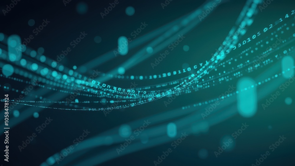 Poster abstract data stream background for technology concepts