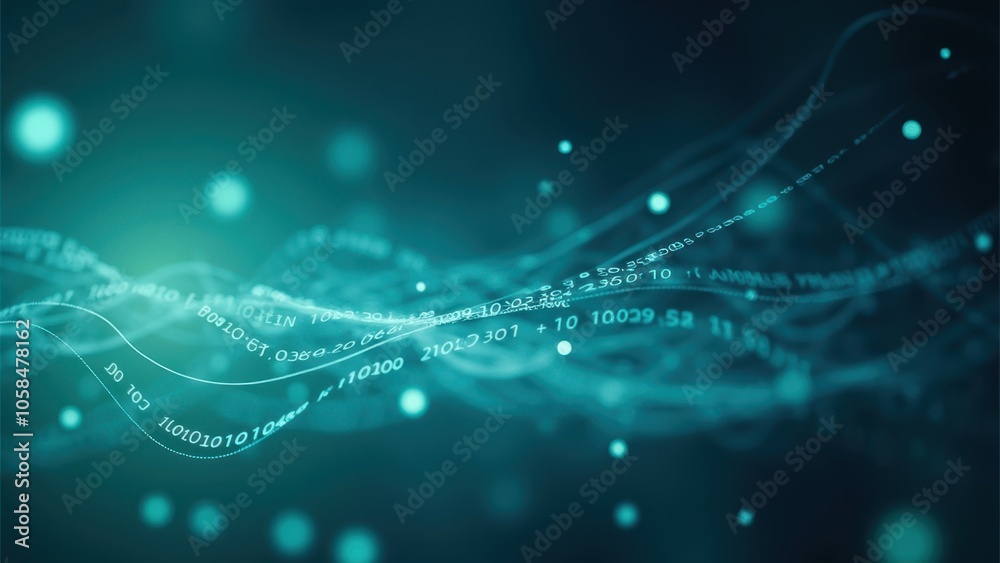 Poster abstract data stream with digital elements