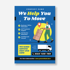 Moving service flyer template