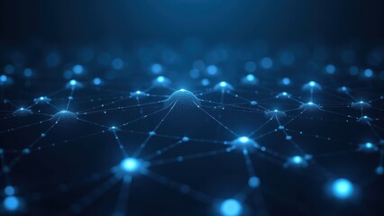 Obraz premium Futuristic Data Network Visualization in Blue Light