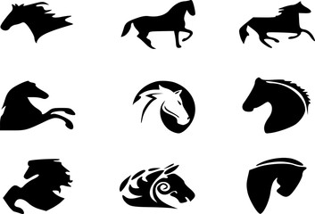 horse head silhouette  black animal