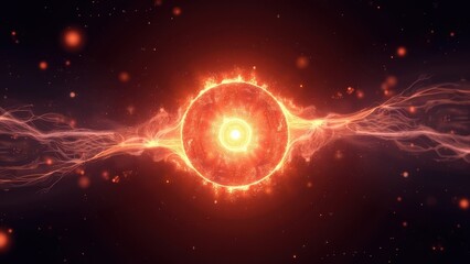 Obraz premium Vibrant Plasma Sphere in Cosmic Confinement