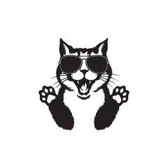 cat with a eyes ana a Black cat icons isolated on white background vector.