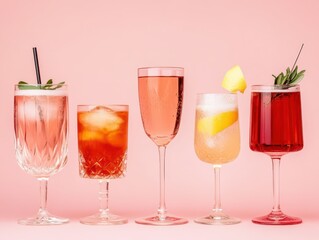 Elegant bar setup with sparkling cocktails for a sophisticated tasting experience.